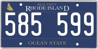 RI license plate 585599