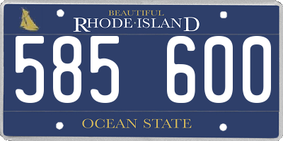 RI license plate 585600