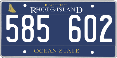 RI license plate 585602