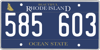 RI license plate 585603