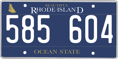 RI license plate 585604
