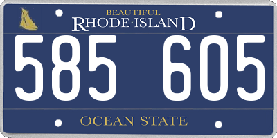 RI license plate 585605