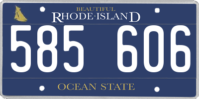 RI license plate 585606