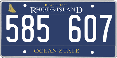 RI license plate 585607