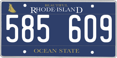 RI license plate 585609