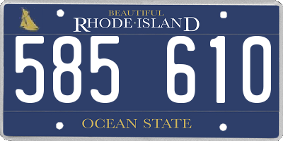 RI license plate 585610