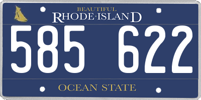 RI license plate 585622