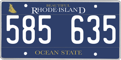 RI license plate 585635