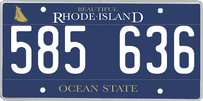 RI license plate 585636