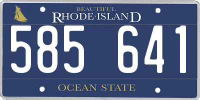 RI license plate 585641