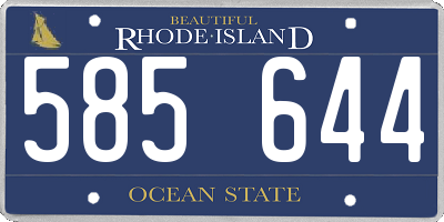 RI license plate 585644