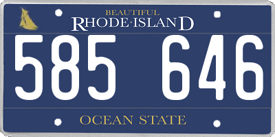 RI license plate 585646