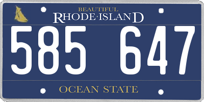 RI license plate 585647