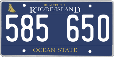 RI license plate 585650