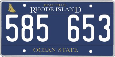 RI license plate 585653