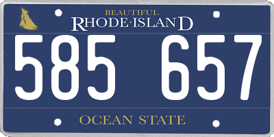 RI license plate 585657