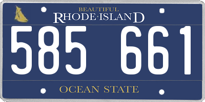 RI license plate 585661
