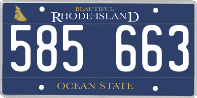 RI license plate 585663
