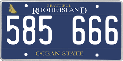 RI license plate 585666