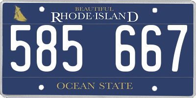 RI license plate 585667
