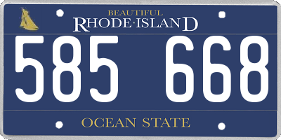RI license plate 585668