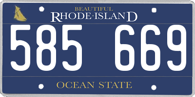 RI license plate 585669
