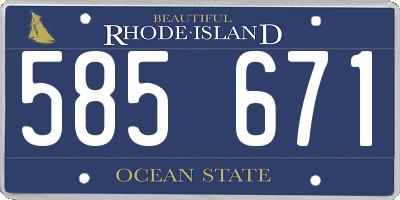 RI license plate 585671