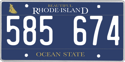 RI license plate 585674
