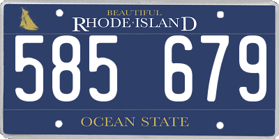 RI license plate 585679