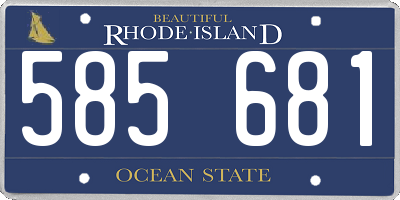 RI license plate 585681