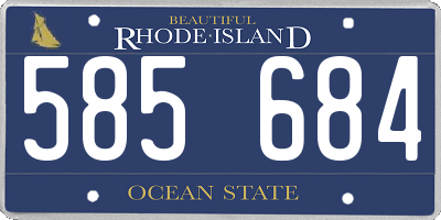 RI license plate 585684