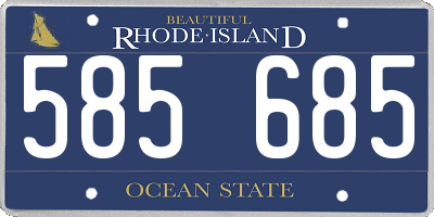 RI license plate 585685