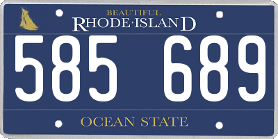 RI license plate 585689