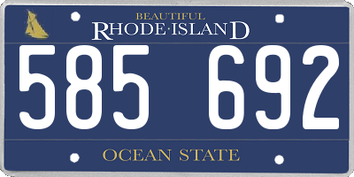RI license plate 585692