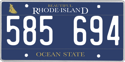 RI license plate 585694