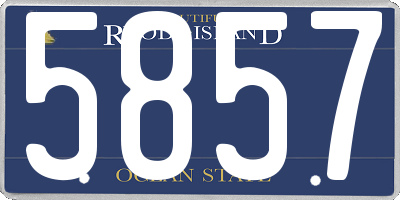 RI license plate 5857