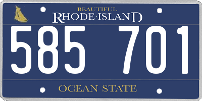 RI license plate 585701