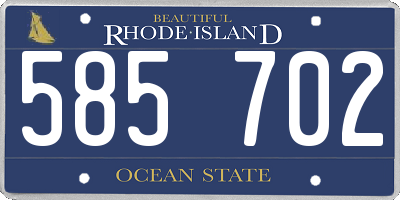 RI license plate 585702