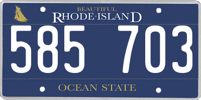 RI license plate 585703