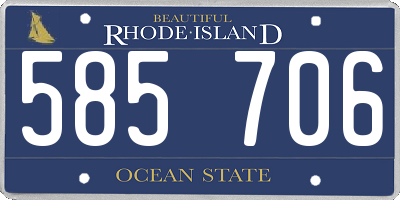 RI license plate 585706