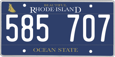 RI license plate 585707