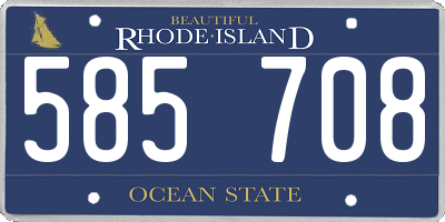 RI license plate 585708