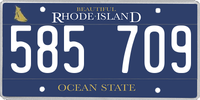 RI license plate 585709
