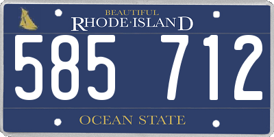 RI license plate 585712