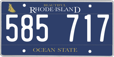 RI license plate 585717