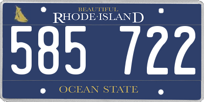 RI license plate 585722