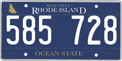 RI license plate 585728