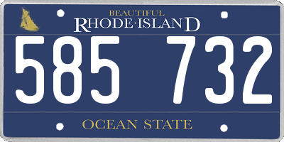 RI license plate 585732