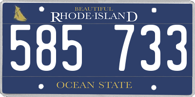 RI license plate 585733