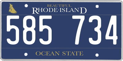 RI license plate 585734